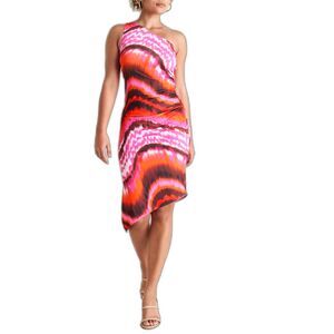 NWOT Venus Desert Agate 1 Shoulder Ruched Bodycon Midi Dress SoldOut ONLINE SzXS